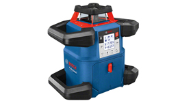 GRL 600 CHV Professional  A blue Bosch Professional laser level on a white background with control panel visible.