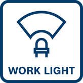 Bosch GLI 18V-800 cordless work light with LED panel.