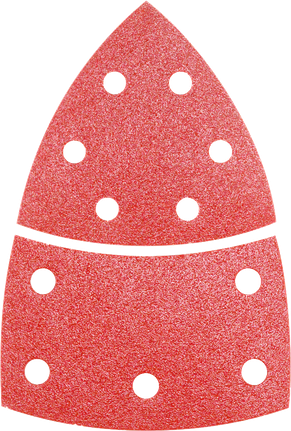 Bosch delta sanding sheet with ventilation holes.