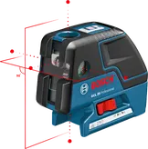 Bosch GCL 25 combi laser leveling tool with cross line and point projection.