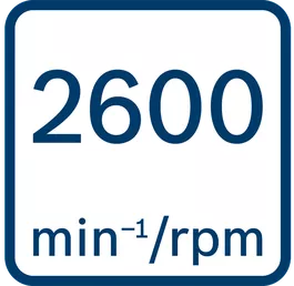 No load speed 2600 min-1/rpm