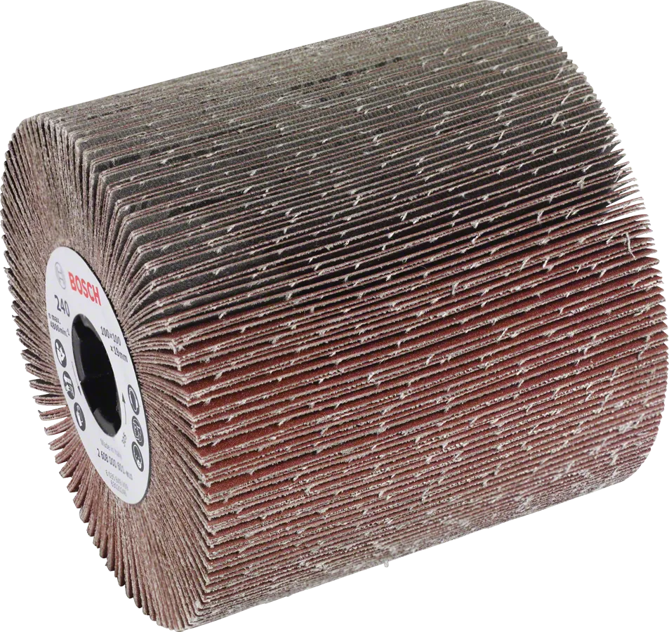 Bosch flap wheel abrasive 240 grit for sanding.