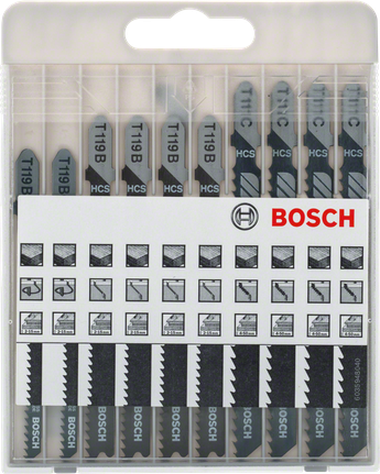 10-piece jigsaw blade set Basic for Wood Bosch 10-piece jigsaw blade set Basic for Wood.