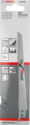 Bosch S644D jigsaw blade for wood clean cuts.