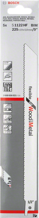 Bosch reciprocating saw blade 9″ wood metal.