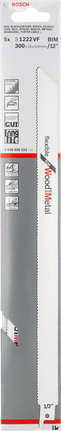 Bosch S 1222 VF sabre saw blade for wood and metal.