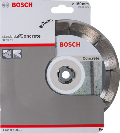 Bosch 150 mm concrete diamond cutting disc.