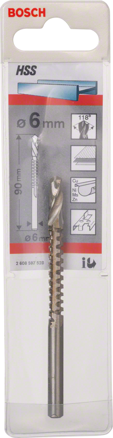 Bosch HSS routing drill bit 6 mm for precise drilling.