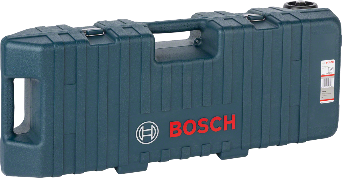 Bosch plastic tool case with handle for accessory storage.
