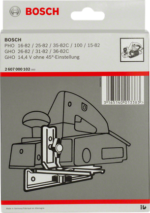 Parallel guide Bosch parallel guide accessory packaging.
