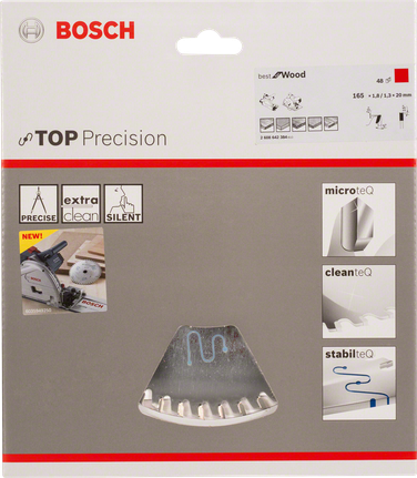 Bosch Top Precision Best for Wood 165×20mm circular saw blade.