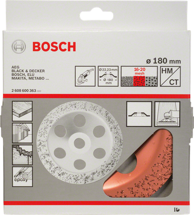 Tungsten carbide grinding head Bosch 180 mm tungsten carbide grinding head.