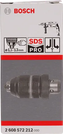 Keyless chuck with adapter Bosch SDS Pro 1.5–13mm drill chuck.