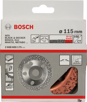 Tungsten carbide grinding head Bosch 115mm tungsten carbide grinding head.