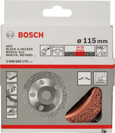 Tungsten carbide grinding head Bosch 115mm tungsten carbide grinding head.