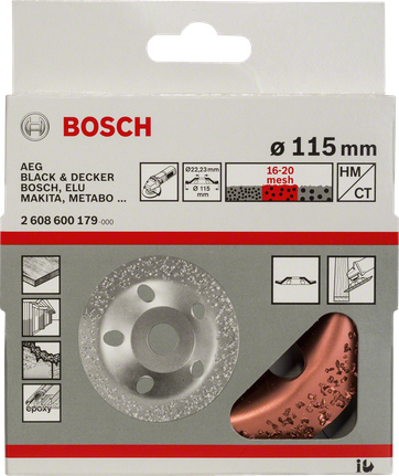 Tungsten carbide grinding head Bosch 115 mm tungsten carbide grinding head.