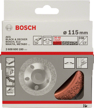 Tungsten carbide grinding head Bosch 115 mm tungsten carbide grinding head.
