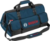 Bosch tool bag with shoulder strap and front pockets.