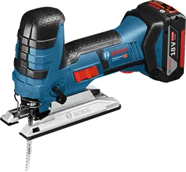Bosch GST 18V-LI S cordless jigsaw with SDS blade change.