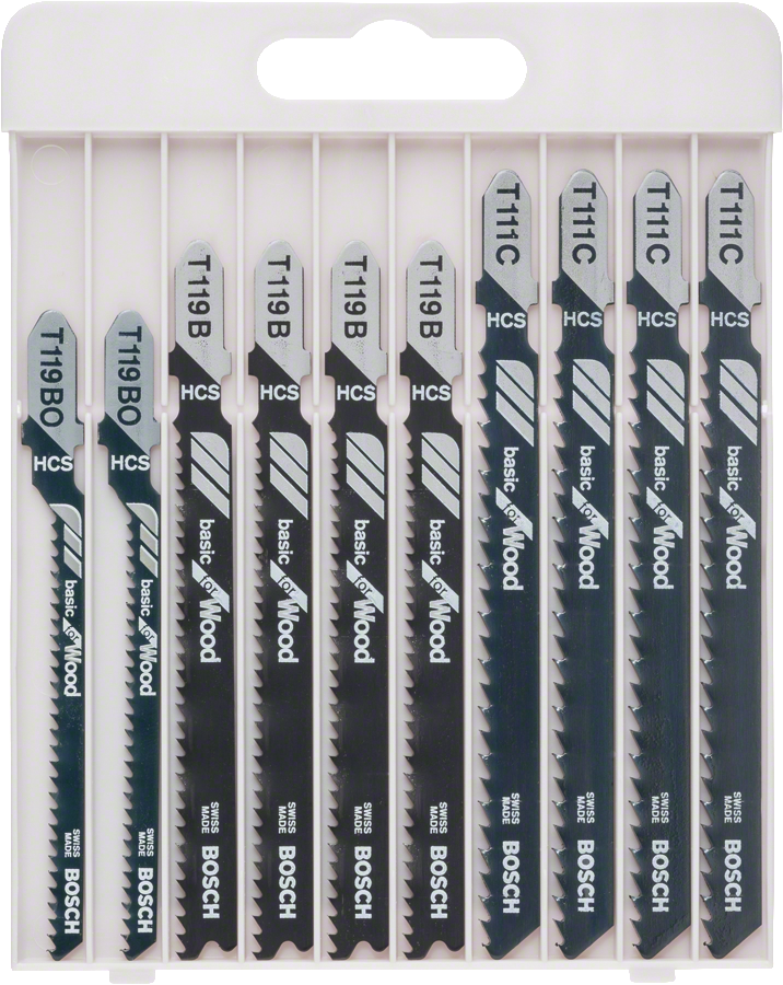 Bosch 10-piece jigsaw blade set Basic for Wood.