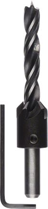 Bosch wood drill bit with countersink, 10 mm diameter.