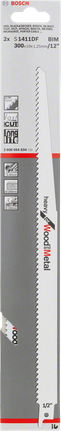 Bosch S1411DF reciprocating saw blade for wood and metal.