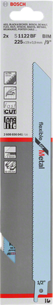 Bosch S 1122 BF reciprocating saw blade for metal.