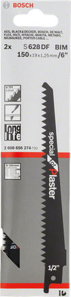 Bosch S 628 DF BIM reciprocating saw blade for plaster.