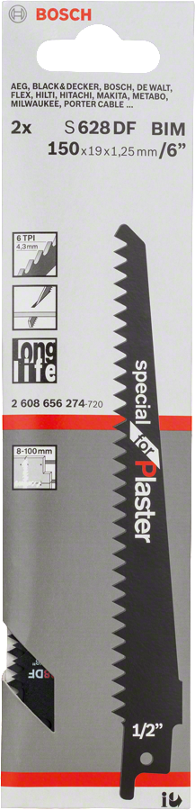 Bosch S 628 DF BIM saw blade for plaster.