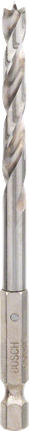 Bosch brad point drill bit with 1/4" hex shank.