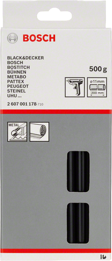 Bosch glue stick for metal, 11mm diameter, 200mm length.