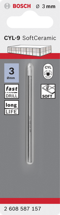 Tile drill bit CYL-9 Ceramic Bosch 3 mm tile drill bit CYL-9 Ceramic.