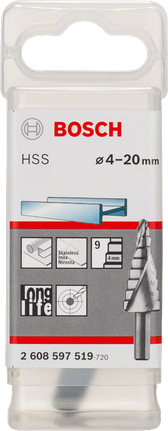 HSS step drill bits Bosch HSS step drill bit 4–20mm.