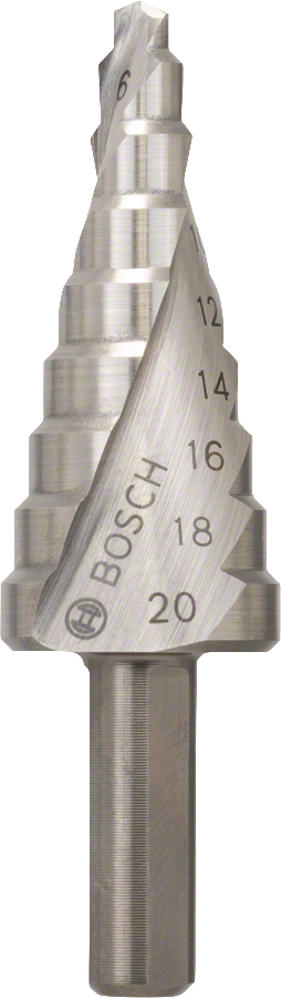 Bosch HSS step drill bit, 4-20 mm diameter range.