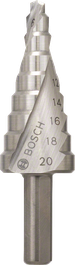 Bosch HSS step drill bit, 4-20 mm diameter range.