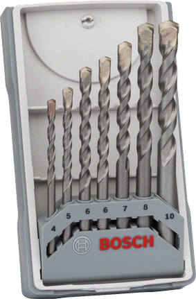 7-piece CYL-3 concrete drill bit set 4/5/6/6/7/8/10 mm Bosch 7-piece CYL-3 concrete drill bit set 4-10 mm.