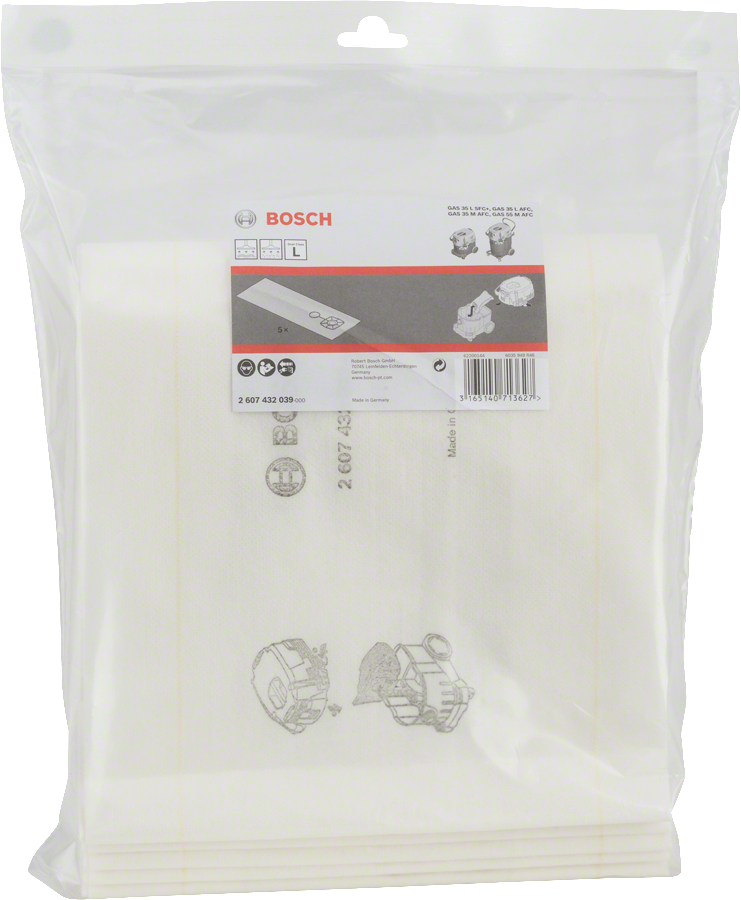 Bosch wet filter bag pack.