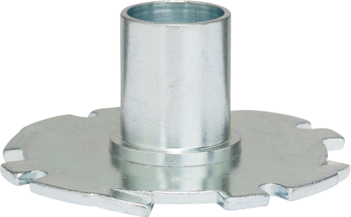 Template guide Bosch template guide 16 mm for precise routing.
