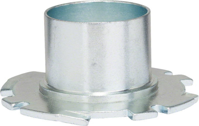 Template guide Bosch template guide 27mm for precise routing.