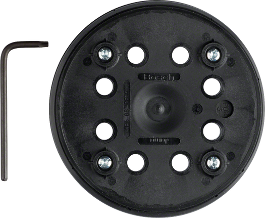 Bosch medium-hard 125 mm sanding pad with 8 holes.