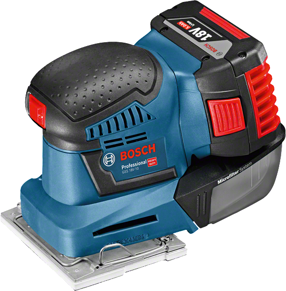 Bosch GSS 18V-10 cordless orbital sander.