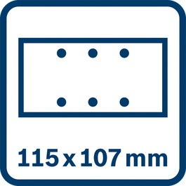 Sanding sheet 115 x 107 mm, 6 holes