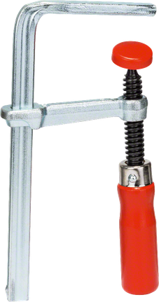 Bosch G-clamp with ergonomic red handle.