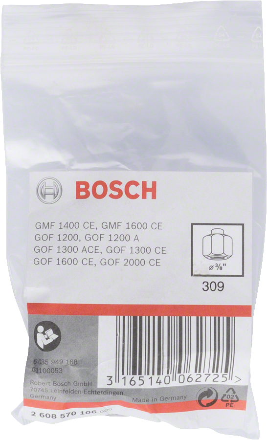 Bosch 3/8″ collet packaging.