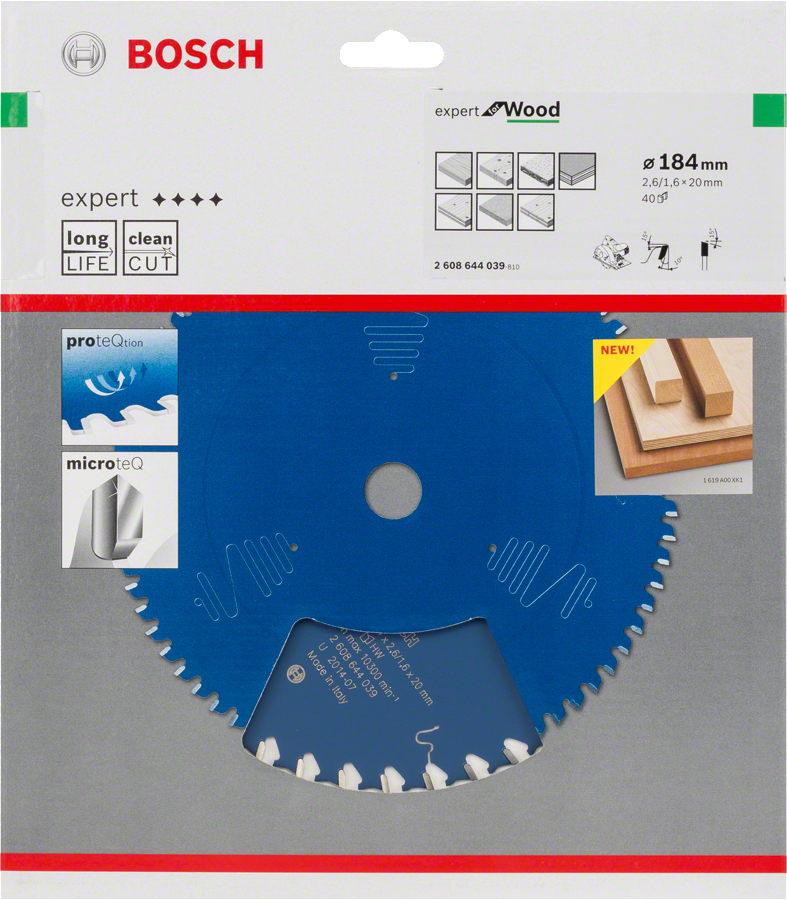 Bosch Expert for Wood circular saw blade 184 mm.