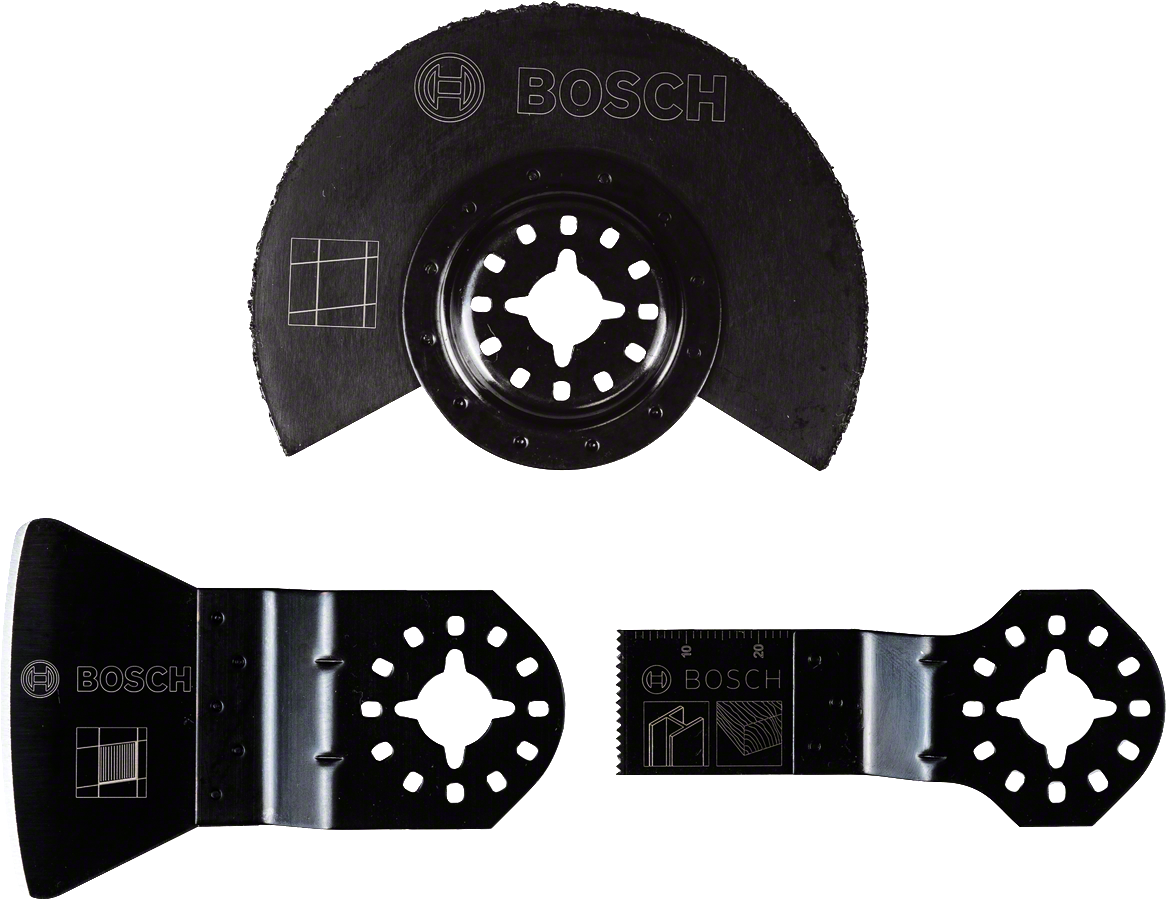 Bosch PRO U multitool blades for cutting wood and metal.