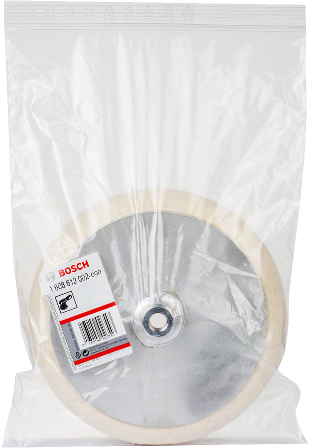 Bosch felt polishing disc with M14 thread, 180 mm diameter.