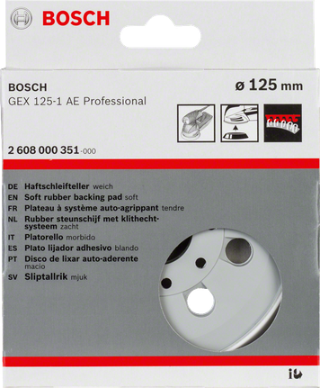 Bosch soft rubber backing pad for GEX 125-1 AE Professional.