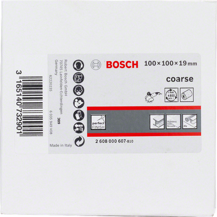 Bosch coarse fleece sanding wheel 100×100×19 mm.