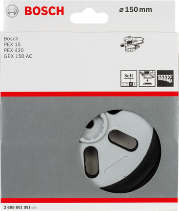 Sanding pad Bosch 150 mm soft sanding pad.
